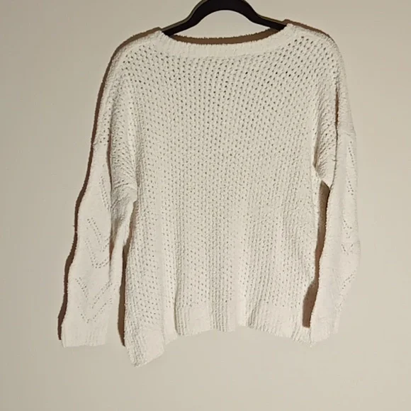 Cupcakes & Cashmere Oatmeal Nylon Sweater Ptp 21" L 25" Size Small Soft Stretch - Picture 10 of 10